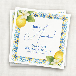 Serviette En Papier C'est l'Amore Carrelage Bleu Citron Italien pour l