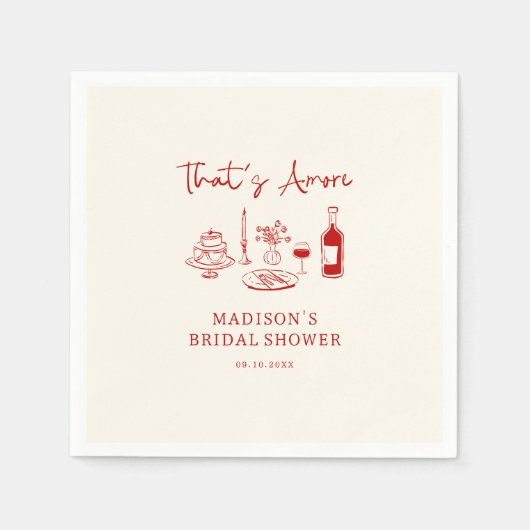 Serviette En Papier C'est l'amour Main Rouge Dessinée à la main Mariag (Devant)