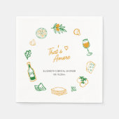 Serviette En Papier C'est l'Amour Nourriture Italienne Rustique Jaune (Devant)