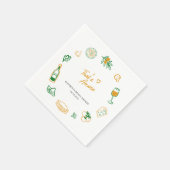 Serviette En Papier C'est l'Amour Nourriture Italienne Rustique Jaune (Coin)