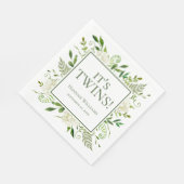 Serviette En Papier C'est le Baby shower Twins White Hydrangeas (Coin)