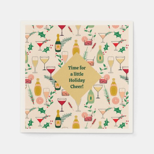 Serviette En Papier C'est l'heure d'une petite fête de vacances (Devant)