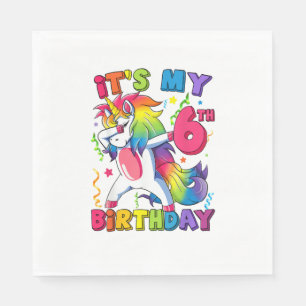 Serviette En Papier C'est ma fête d'anniversaire 6 ans 6 ans Mignon Da