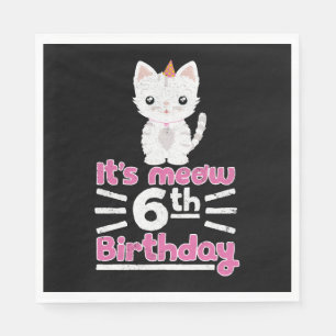 Serviette En Papier C'est mon 6e anniversaire ! Cute cadeau Kitten Kit