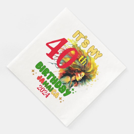 Serviette En Papier C'est mon Anniversaire Jamaïque Girl Party Vacatio (Coin)