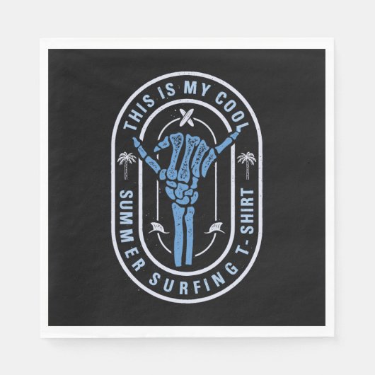 Serviette En Papier C'Est Mon Surf D'Été Cool (Devant)