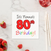 Serviette En Papier C'est Nonna's 80th Birthday Napkins (En situation)