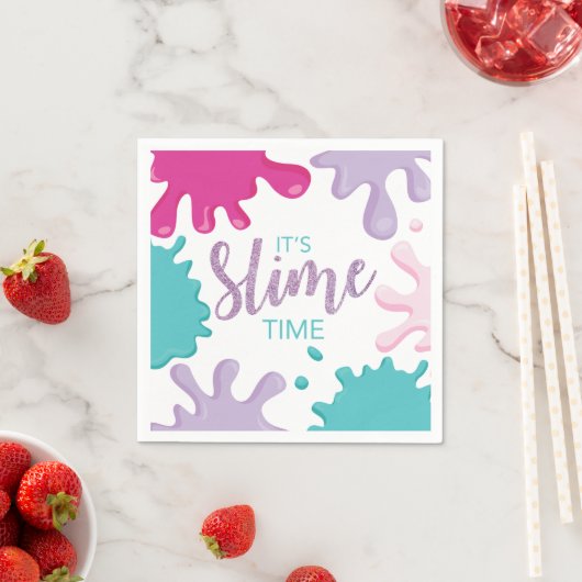Serviette En Papier C'est Slime Time Slime Anniversaire (En situation)