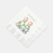 Serviette En Papier C'est Twins ! Baby shower jumeaux garçon mignon (Coin)
