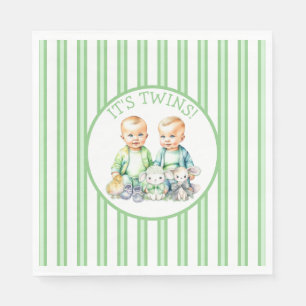 Serviette En Papier C'est Twins ! Baby shower jumeaux garçon mignon