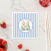 Serviette En Papier C'est Twins ! Baby shower jumeaux garçon mignon (En situation)