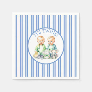 Serviette En Papier C'est Twins ! Baby shower jumeaux garçon mignon
