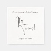 Serviette En Papier C'est Twins Modern Script Baby shower (Devant)