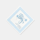 Serviette En Papier C'est un Baby shower Boy Blue Simple Script (Coin)