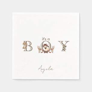 Serviette En Papier C'est un Baby shower d'animaux boisés
