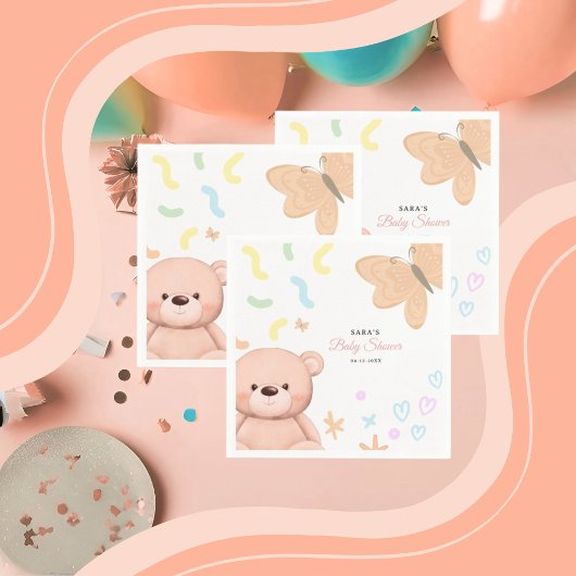 Serviette En Papier C'est un Baby shower de  en peluche mignon pour fi