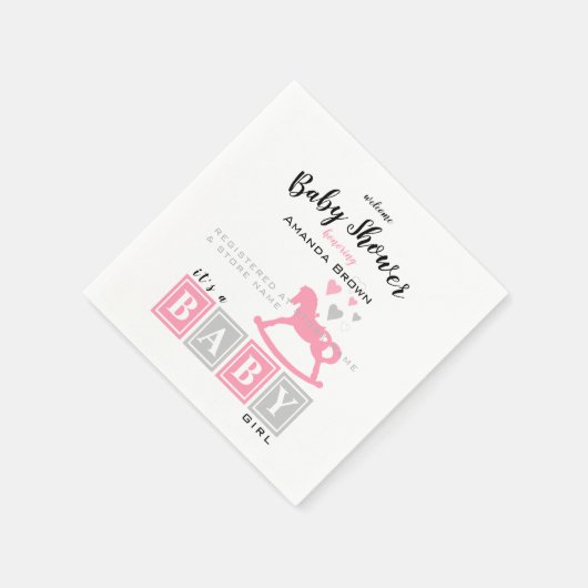 Serviette En Papier C'est un Baby shower de fille (Coin)