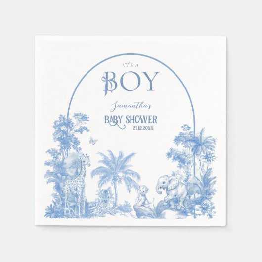 Serviette En Papier C'est un Baby shower Elegant Blue Toile Garçon Saf (Devant)