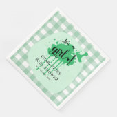 Serviette En Papier C'est un Baby shower En vichy vert Girl Cute Paste (Coin)