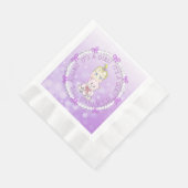 Serviette En Papier C'est un Baby shower pour bébé pourpre et ours en  (Coin)