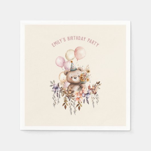 Serviette En Papier C'est un Beary spécial Anniversaire Papier Napkin (Devant)