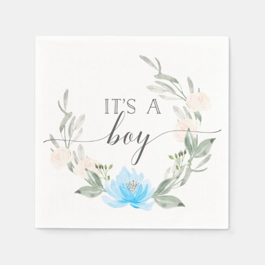 Serviette En Papier C'est un Boy Cocktail Napkins Pastel Blue (Devant)