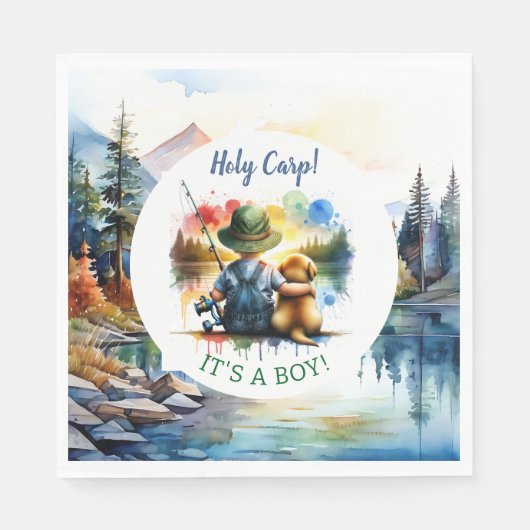 Serviette En Papier C'est un garçon ! Baby shower (Devant)