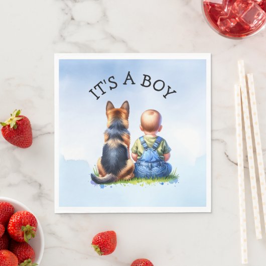 Serviette En Papier C'est un garçon ! | BABY SHOWER (En situation)