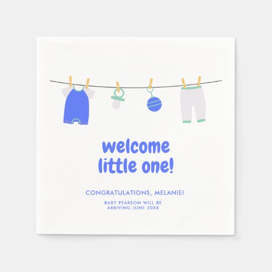 Serviette En Papier C'est un garçon Bienvenue Little One Baby shower s (Devant)
