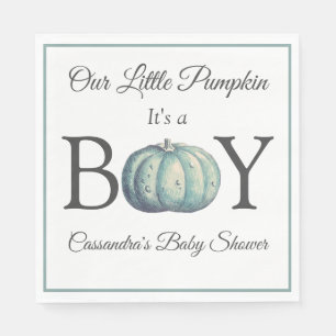 Serviette En Papier C'est un garçon Citrouille Bleu dans Baby shower b