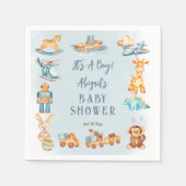 Serviette En Papier C'est un garçon en bois | Baby shower de jouets en (Devant)