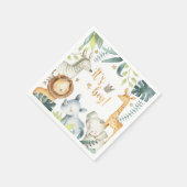Serviette En Papier C'est un garçon Giraffe sauvage Zebra Elephant Bab (Coin)