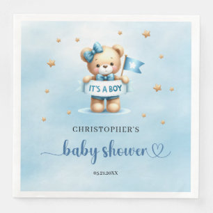 Serviette En Papier C'est un garçon mignon baby shower garçon ours en
