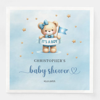 Serviette En Papier C'est un garçon mignon baby shower garçon ours en