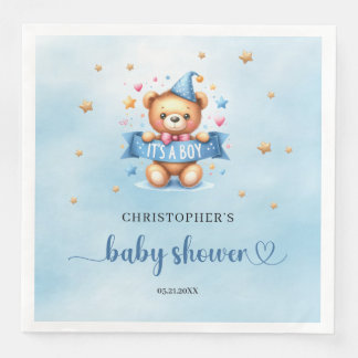 Serviette En Papier C'est un garçon mignon baby shower garçon ours en