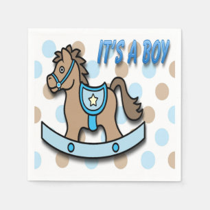 Serviette En Papier C'est un garçon Rocking Horse Baby shower Papier N