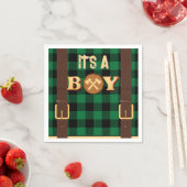 Serviette En Papier C'est un garçon Rustic Lumberjack Flannel Baby sho (En situation)