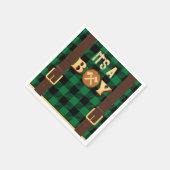 Serviette En Papier C'est un garçon Rustic Lumberjack Flannel Baby sho (Coin)