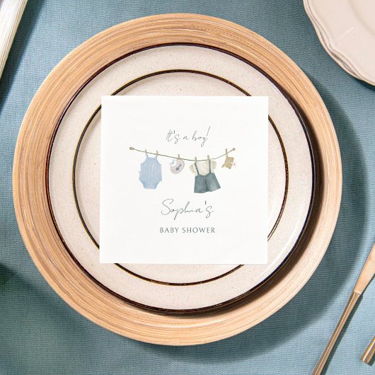 Serviette En Papier C'est un garçon Vêtements simples Baby shower d'aq