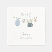 Serviette En Papier C'est un garçon Vêtements simples Baby shower d'aq (Devant)
