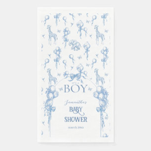 Serviette En Papier C'est un petit Baby shower Safari Animal Blue Ball