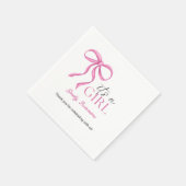 Serviette En Papier C'est un Ruban Rose Fille (Coin)