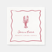 Serviette En Papier C'est un truc | Fête des mariées côtière de homard (Devant)