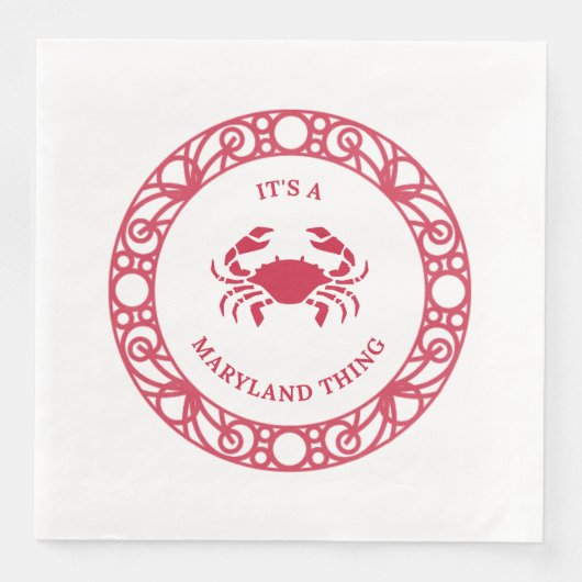 SERVIETTE EN PAPIER C'EST UNE CHOSE DE MARYLAND (CRABS) (Devant)