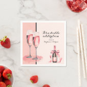 Serviette En Papier C'est une double fête Champagne Rose Anniversaire (En situation)