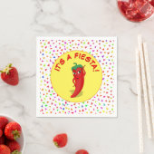 Serviette En Papier C'est une fête avec Motif Confetti (En situation)