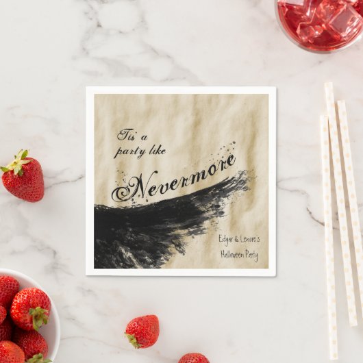 Serviette En Papier C'est une fête comme Nevermore Raven Wing Hallowee (En situation)