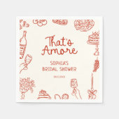 Serviette En Papier C'est une Fête des mariées illustrée plus rouge (Devant)