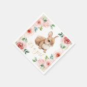 Serviette En Papier C'est une fille ! Aquarelle Baby shower de lapin F (Coin)