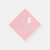 Serviette En Papier C'est une fille Baby Footprint Baby shower rose mi (Coin)